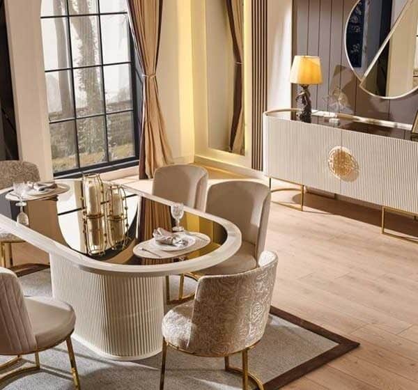 Gucci Ekru Yemek Odası Takımı